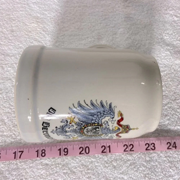 Vintage Old Germany Beige Stoneware Eagle Crest Beer Mug Stein - Picture 14 of 14